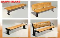 China Hard Solid Outdoor Garden Benches Wood Leisure Chair With Iron Legs distributor
