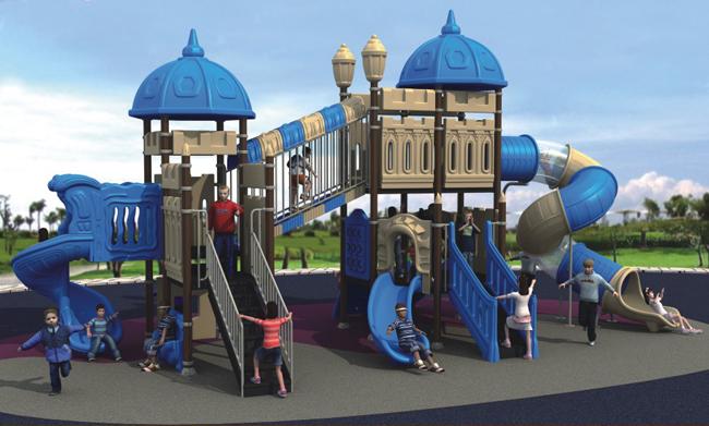 Red Blue Yellow  Outdoor Playground Equipment For Park  1040 x 550 x 540