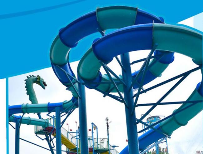 Fiberglass Big Water Slide Water Amusement Park For Amusement Park