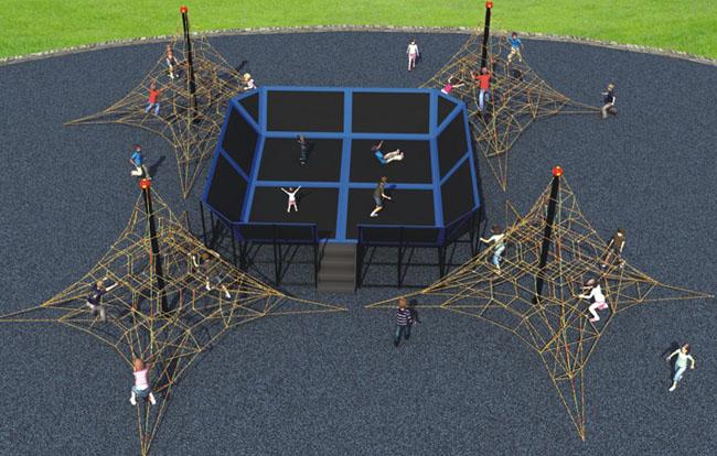 Kids Outdoor Climbing Frames  Big  Exercising Active Trampoline Park Equipment