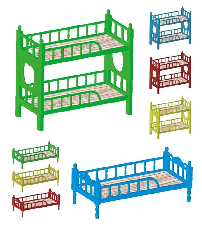 Preschool Furniture Plastic Bunk Bed Nursery Classroom Furniture With Different Color And European Standard