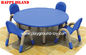 Colorful Round Kindergarten Plastic Kids Table Furniture For Kindergarten Classroom With Rubber Root For Learning supplier