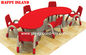 cheap  Preschool Classroom Furniture , Kindergarten Classroom Furniture Children Half Moon Group Learning Table