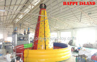 China Durable PVC Inflatable Climbing Wall , Inflatable Pool With Slide Yellow Tall distributor