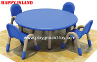 China Colorful Round Kindergarten Plastic Kids Table Furniture For Kindergarten Classroom With Rubber Root For Learning distributor