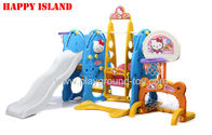 Best CE Approved Outdoor Plastic Playground Kids Toys With Swing , Slide , Basketball Hoop for sale