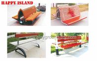 China Pine Solid Wood Park Benches , Garden Park Bench For Park distributor