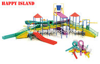 China 8m Height Fiberglass Kids Water Slides , Commercial Water Park Equipment Two Sprial For Customized distributor
