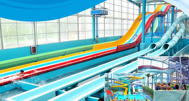 Galvanized Steel Water Park Equipments Kids' Body Water Slides Fiberglass Pool Slides