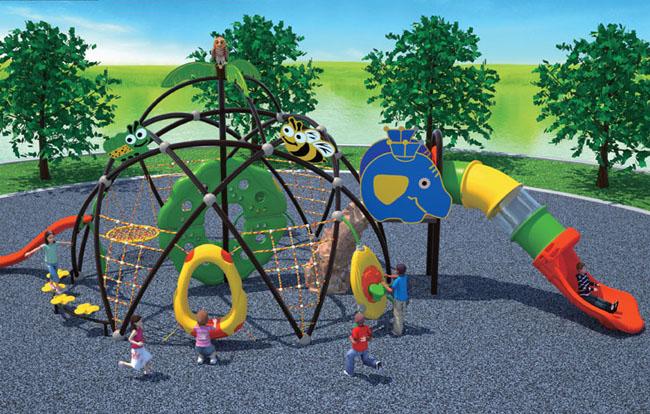 Kids Outdoor Climbing Frame,  Kids Climbing Equipment For Outdoor Play System With Visible Tunnel
