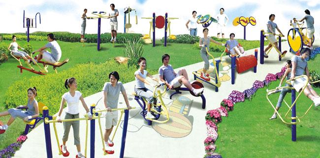 Three People Walking Machines , Commercial Gym Equipment For Amusement Park