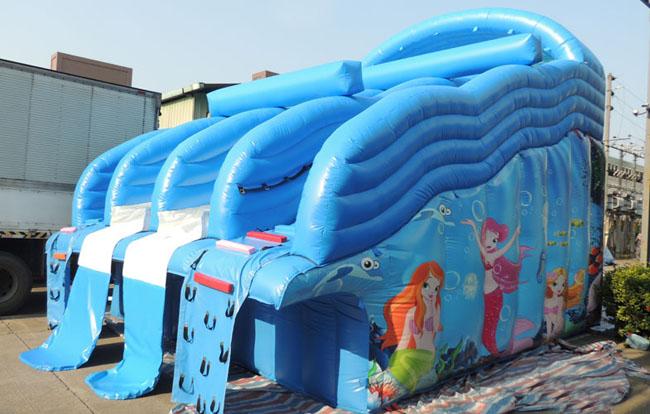 Blue Children Inflatable Water Slide With Oxford Cloth And PVC Coating RQL-00204