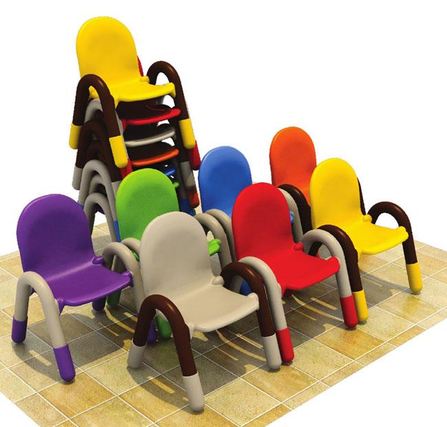 Early Childhood Classroom Furniture Kids Chair Plastic Pipe Frame PP Plastic Material
