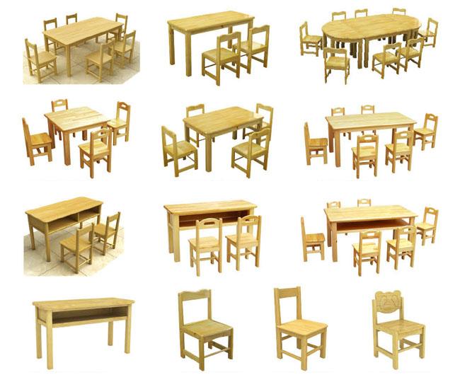 Solid Wooden Kindergarten Classroom Furniture Table For Children Learning