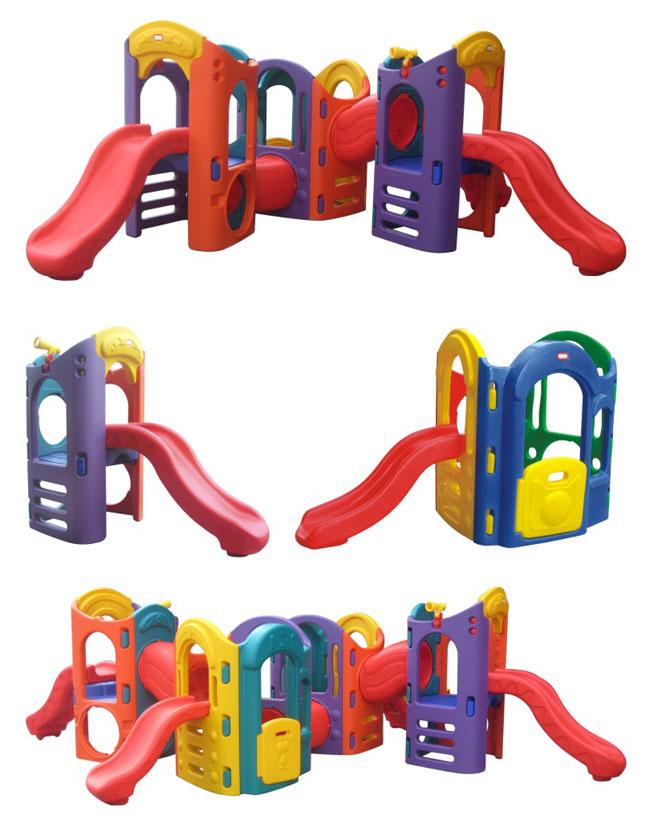 Plastic Playground Kids , Indoor Playground Toys 8 In 1 Small Plastic Combination Children's Slide